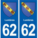 62 Lumbres blason autocollant plaque stickers ville