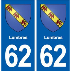 62 Lumbres blason autocollant plaque stickers ville