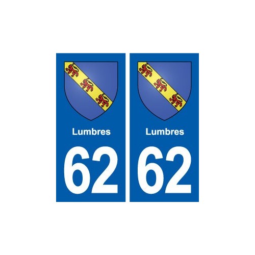 62 Lumbres blason autocollant plaque stickers ville