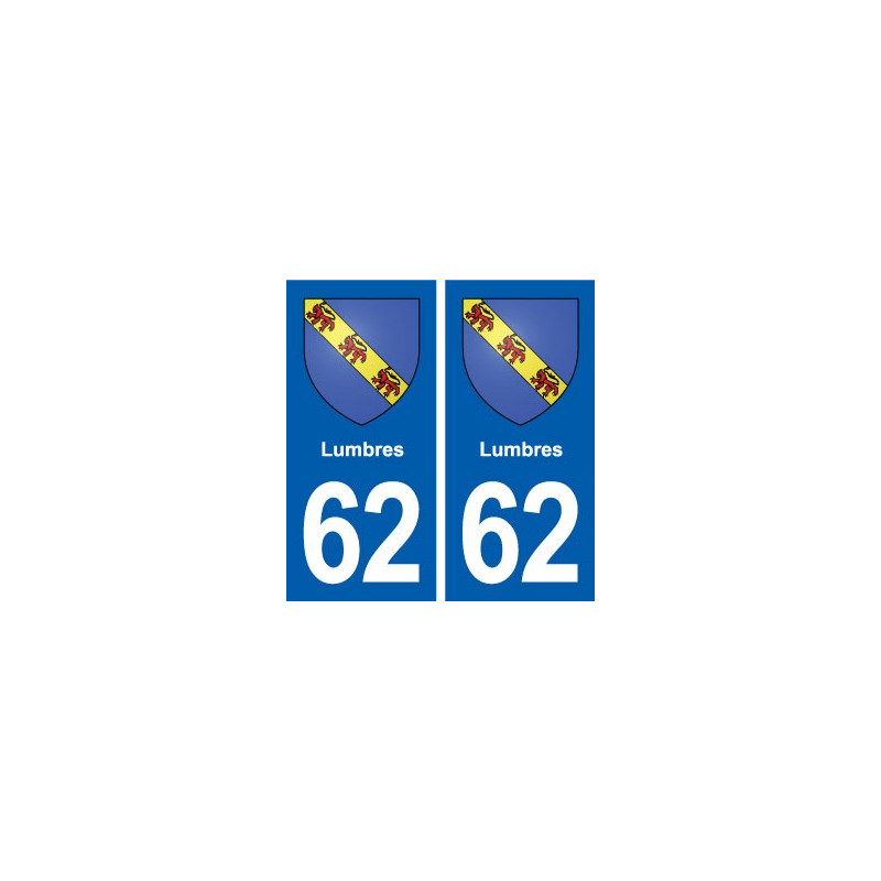 62 Lumbres blason autocollant plaque stickers ville