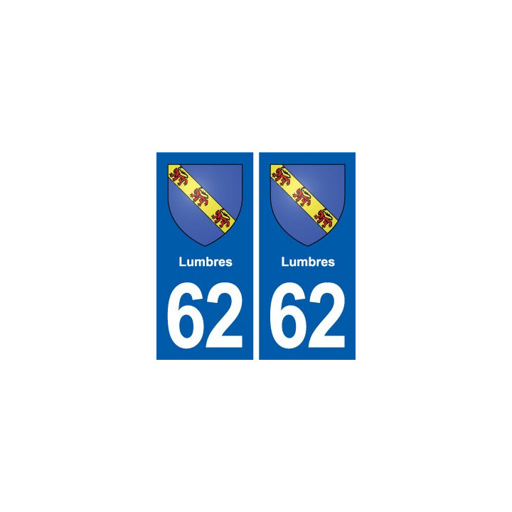 62 Lumbres blason autocollant plaque stickers ville