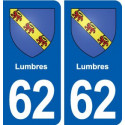 62 Lumbres blason autocollant plaque stickers ville