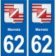 62 Mametz blason autocollant plaque stickers ville