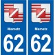 62 Mametz blason autocollant plaque stickers ville