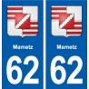 62 Mametz blason autocollant plaque stickers ville