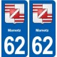 62 Mametz blason autocollant plaque stickers ville