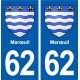 62 Marœuil blason autocollant plaque stickers ville
