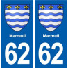 62 Marœuil blason autocollant plaque stickers ville