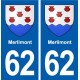 62 Merlimont blason autocollant plaque stickers ville
