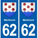 62 Merlimont blason autocollant plaque stickers ville