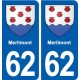 62 Merlimont blason autocollant plaque stickers ville
