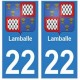 22 Lamballe autocollant plaque blason armoiries stickers département