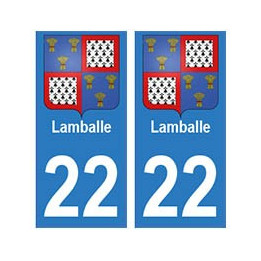 22 Lamballe autocollant plaque blason armoiries stickers département
