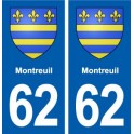 62 Montreuil blason autocollant plaque stickers ville