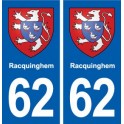 62 Racquinghem blason autocollant plaque stickers ville