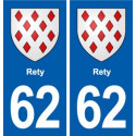 62 Rety blason autocollant plaque stickers ville
