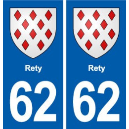 62 Rety blason autocollant plaque stickers ville