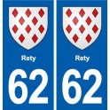 62 Rety blason autocollant plaque stickers ville