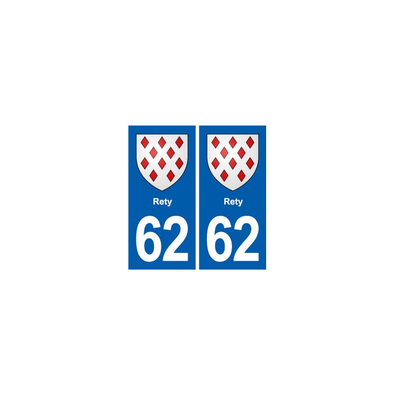 62 Rety blason autocollant plaque stickers ville