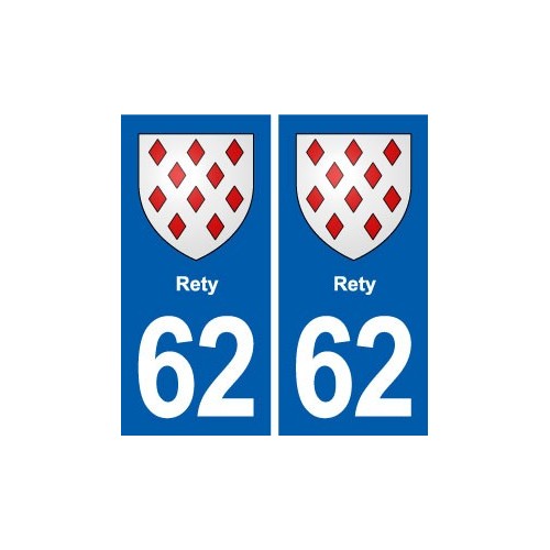 62 Rety blason autocollant plaque stickers ville
