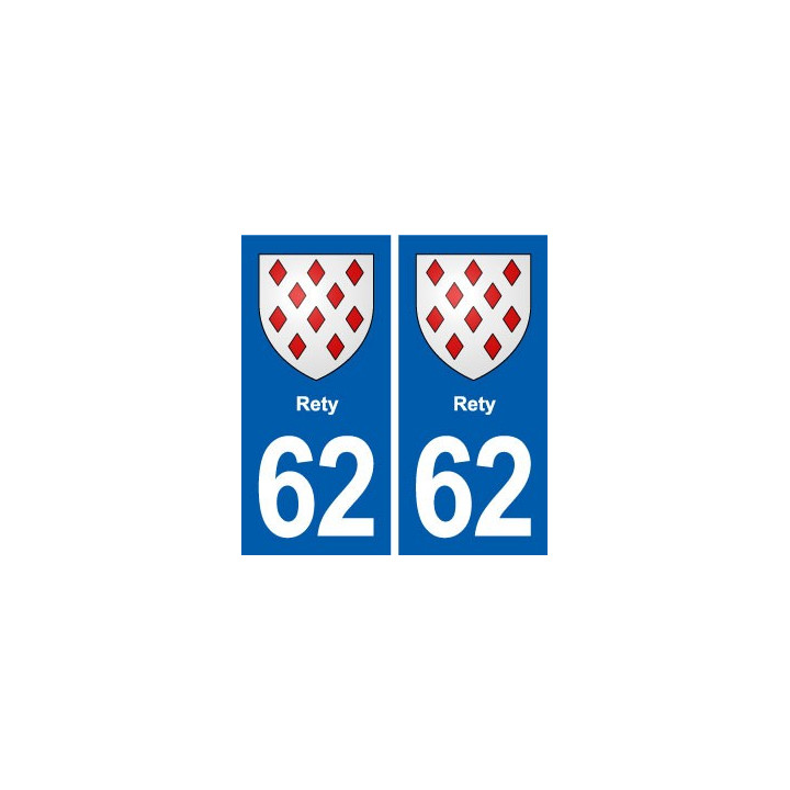 62 Rety blason autocollant plaque stickers ville