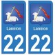 22 Lannion autocollant plaque blason armoiries stickers département