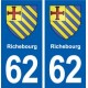 62 Richebourg blason autocollant plaque stickers ville