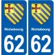 62 Richebourg blason autocollant plaque stickers ville
