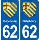 62 Richebourg blason autocollant plaque stickers ville