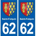 62 Saint-Folquin blason autocollant plaque stickers ville