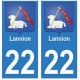 22 Lannion autocollant plaque blason armoiries stickers département