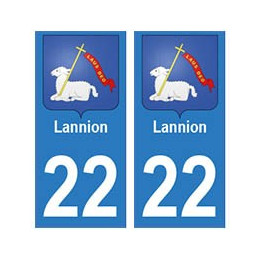 22 Lannion autocollant plaque blason armoiries stickers département