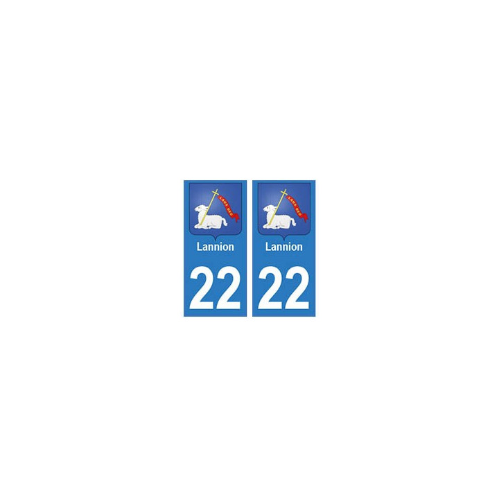 22 Lannion autocollant plaque blason armoiries stickers département