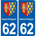 62 Saint-Folquin blason autocollant plaque stickers ville