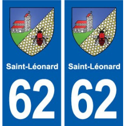 62 Saint-Léonard blason autocollant plaque stickers ville