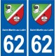 62 Saint-Martin-au-Laërt blason autocollant plaque stickers ville