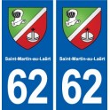 62 Saint-Martin-au-Laërt blason autocollant plaque stickers ville