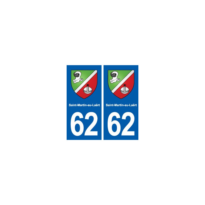 62 Saint-Martin-au-Laërt blason autocollant plaque stickers ville