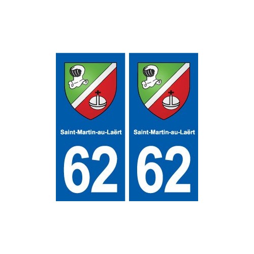 62 Saint-Martin-au-Laërt blason autocollant plaque stickers ville