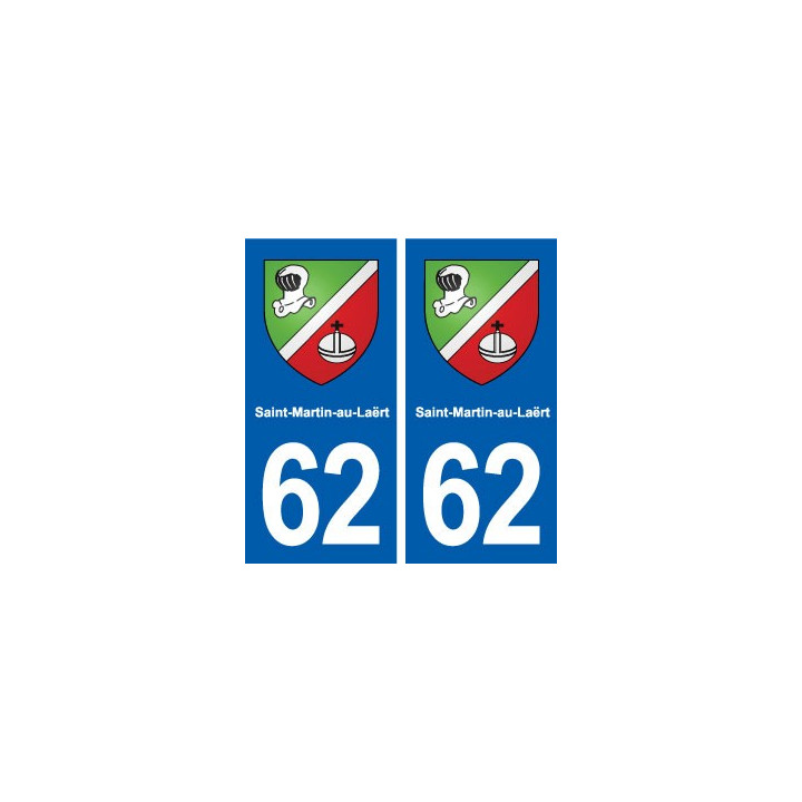 62 Saint-Martin-au-Laërt blason autocollant plaque stickers ville