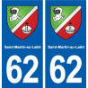 62 Saint-Martin-au-Laërt blason autocollant plaque stickers ville