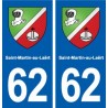 62 Saint-Martin-au-Laërt blason autocollant plaque stickers ville