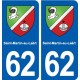 62 Saint-Martin-au-Laërt blason autocollant plaque stickers ville