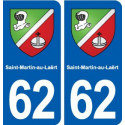 62 Saint-Martin-au-Laërt blason autocollant plaque stickers ville