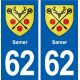 62 Samer blason autocollant plaque stickers ville