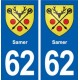 62 Samer blason autocollant plaque stickers ville