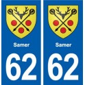 62 Samer blason autocollant plaque stickers ville