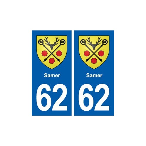 62 Samer blason autocollant plaque stickers ville