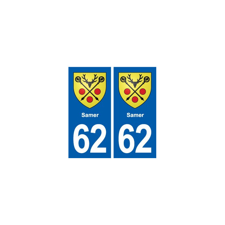 62 Samer blason autocollant plaque stickers ville