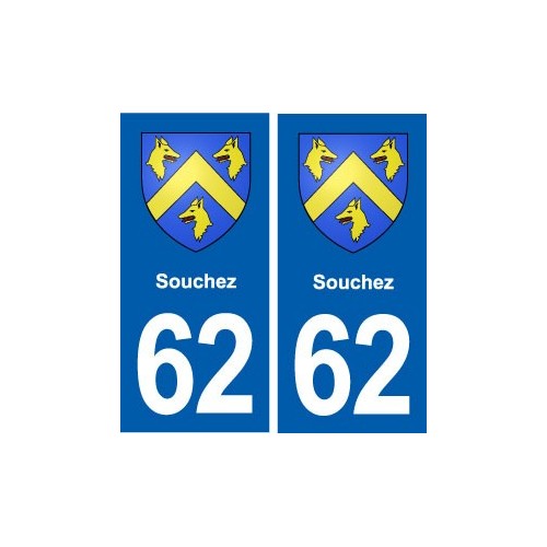 62 Souchez blason autocollant plaque stickers ville